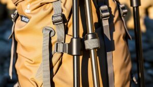 wie befestige ich wanderstöcke am rucksack deuter